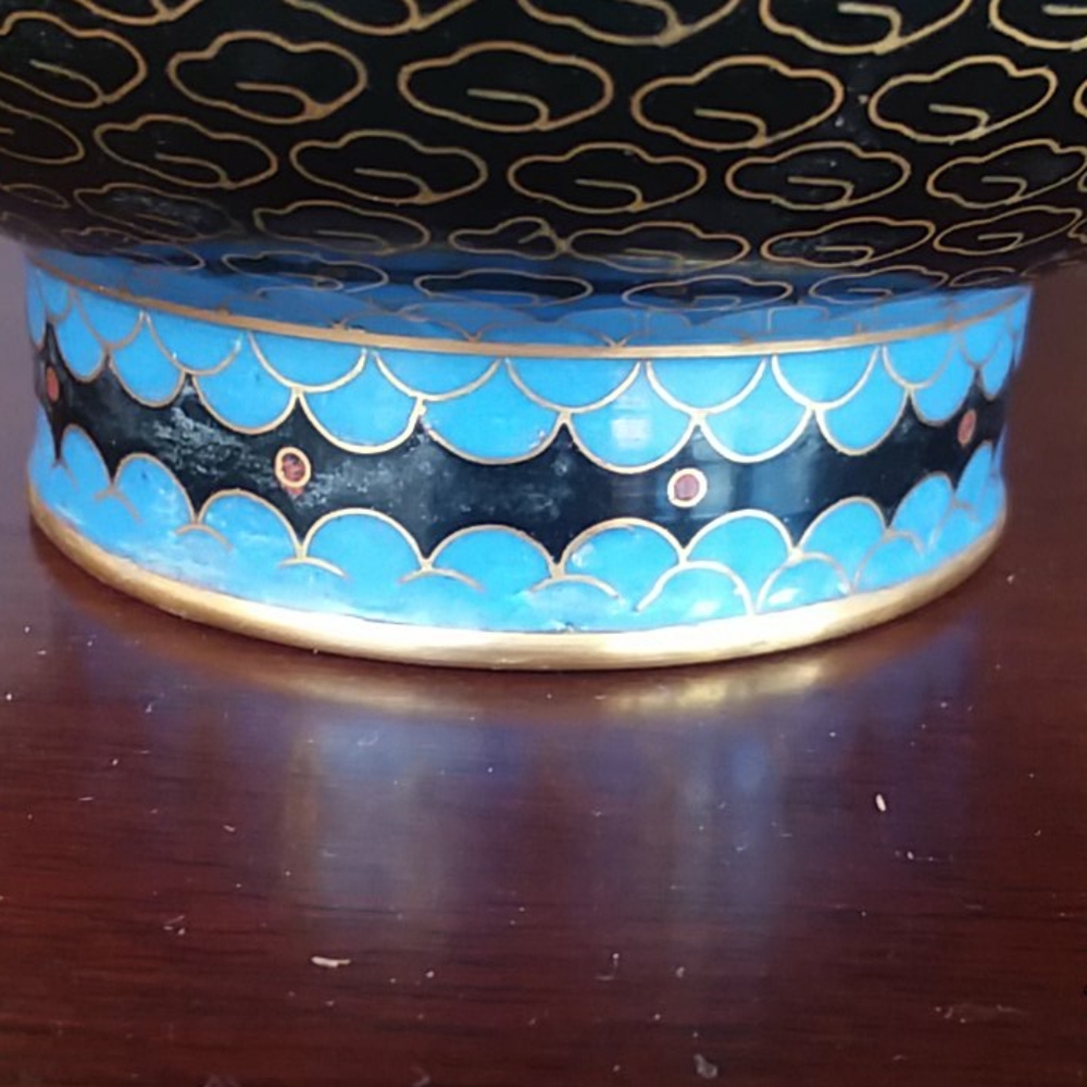 Beautiful Vintage Chinese Cloisonne Vase - Picture 6 of 10